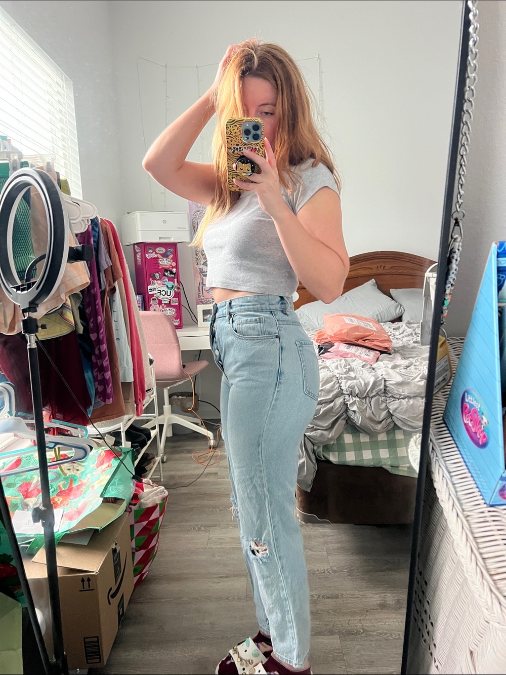 PacSun Sky Blue Ripped Boyfriend Jeans